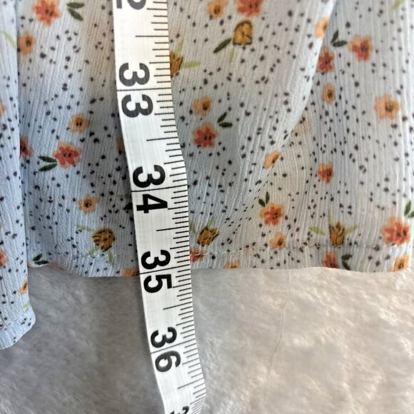 Lush Floral Maxi Dress Light Blue Short Sleeves Women's Size Large Boho NWT - Picture 12 of 15